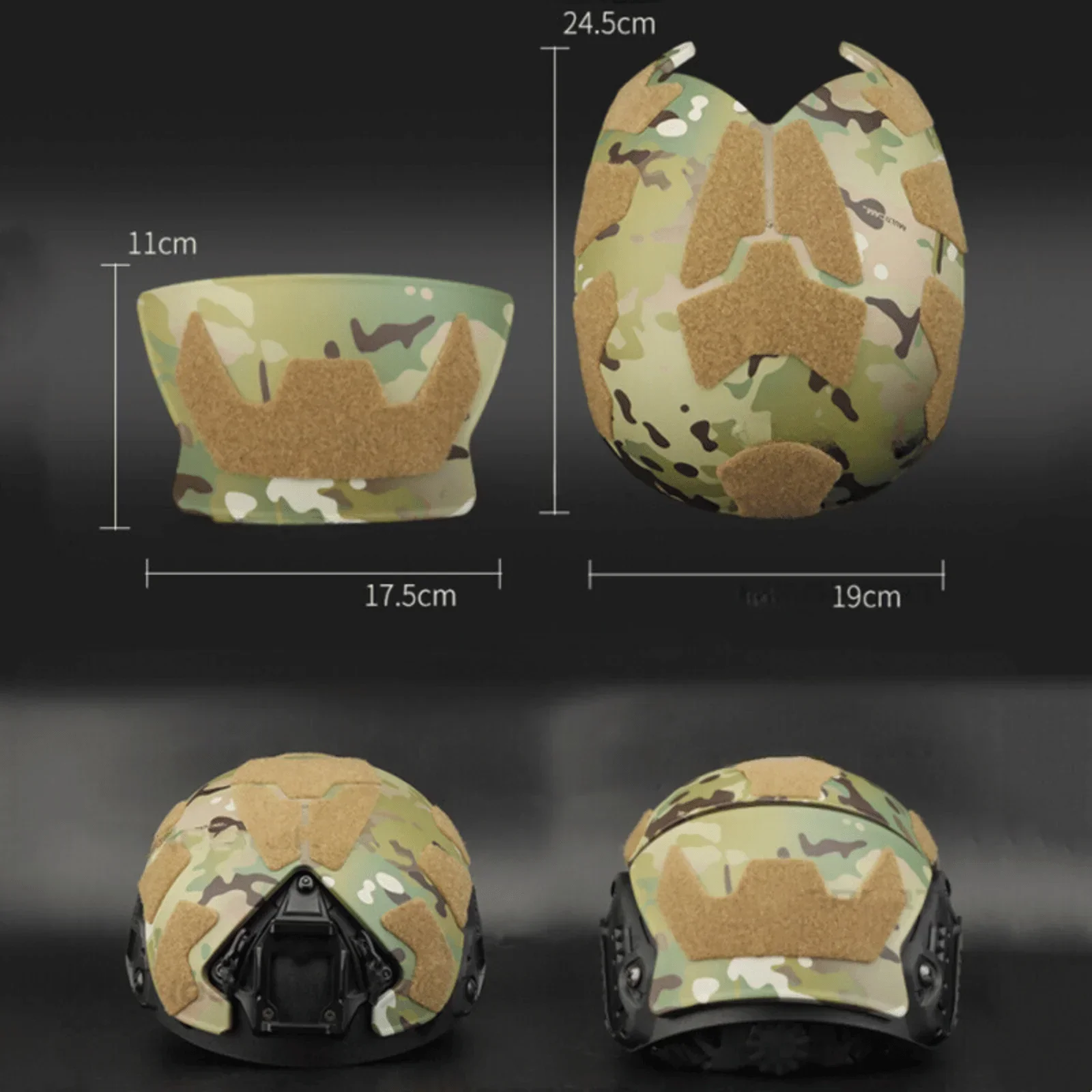 Cubierta adhesiva para casco de corte súper alto FAST SF, placa protectora gruesa de plástico ligero para protector de casco Airsoft - imagen 2