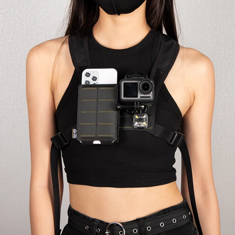 Chaleco colgante de pecho Molle para hombre y mujer, paquete de pecho para correr, tácticas al aire libre - imagen 4