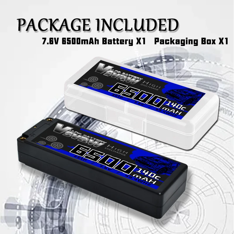 VSVAW Batería LiPo HV con carcasa rígida y conector Deans T - imagen 5