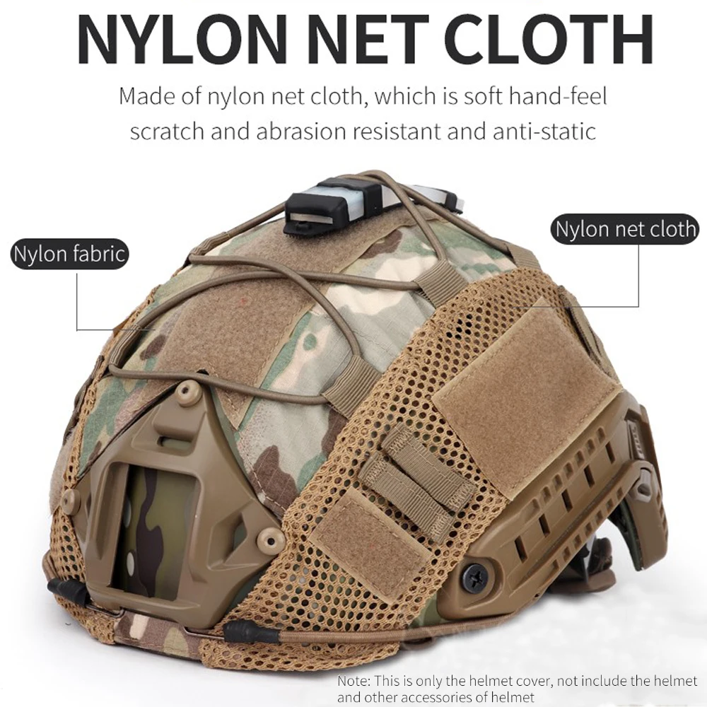 Funda táctica para casco Fast MH PJ BJ OPS-Core, funda para casco de Paintball Airsoft MC con cordón elástico - imagen 4