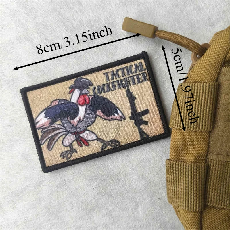 Parche con estampado de gallo de cuervo, chaleco táctico, parches de gancho y bucle para ropa, brazalete decorativo, mochila, insignia de moral, pegatinas - imagen 2