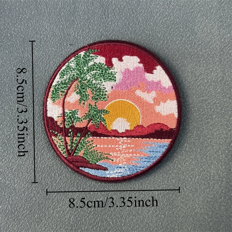 Parche "Island Dawn", insignia de moral táctica, gancho bordado y bucle, mochila, ropa, accesorios decorativos, pegatina, brazalete - imagen 2