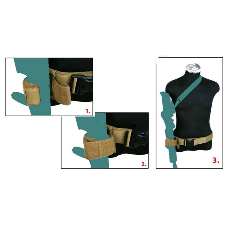 Cinturón táctico Kydex fijo vendaje pistola correa de captura banda de sujeción MOLLE - imagen 2