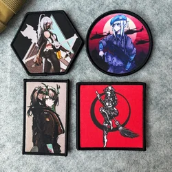 Parche táctico del Arca de Amanhã, parches de gancho y bucle de Chica de Anime, brazalete, insignia de moral del ejército militar, pegatinas para mochila