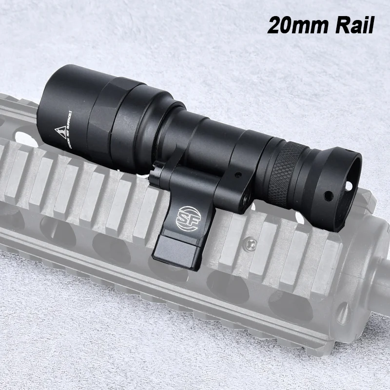 WADSN Tactical Airsoft Surefir M340 M640 linterna ajuste 20mm Picatinny Rail MLOK KEYMOD arma de caza de montaje de luz Rifle - imagen 5