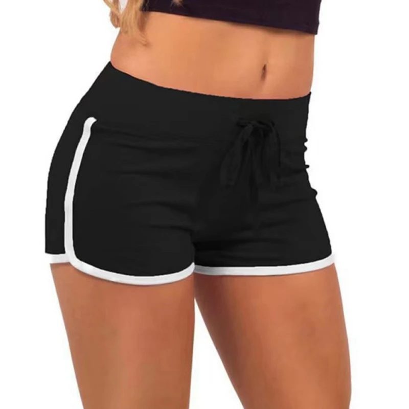 Pantalones cortos deportivos sexis estilo playero, pantalones cortos de retazos para vacaciones, pantalones cortos ajustados de cintura baja, pantalones de playa para mujer, ropa de calle de verano - imagen 3