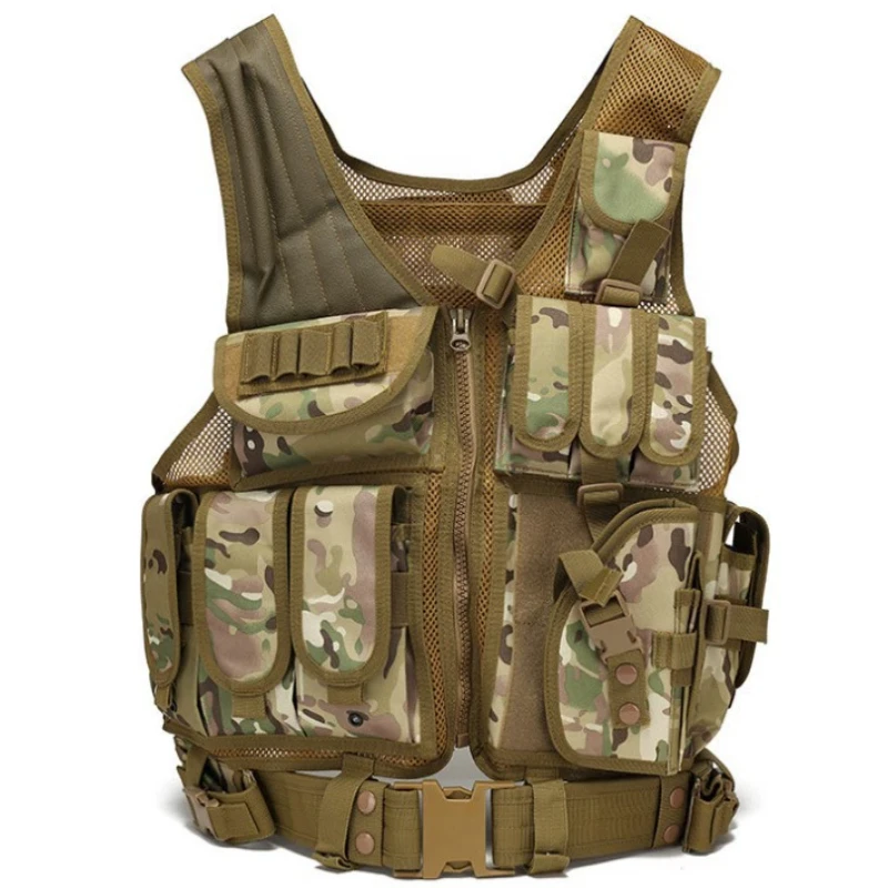 Chaleco táctico para entrenamiento de policía, armadura de combate, equipo militar para caza y Paintball, chaleco Airsoft, chalecos protectores Molle, equipo militar - imagen 5