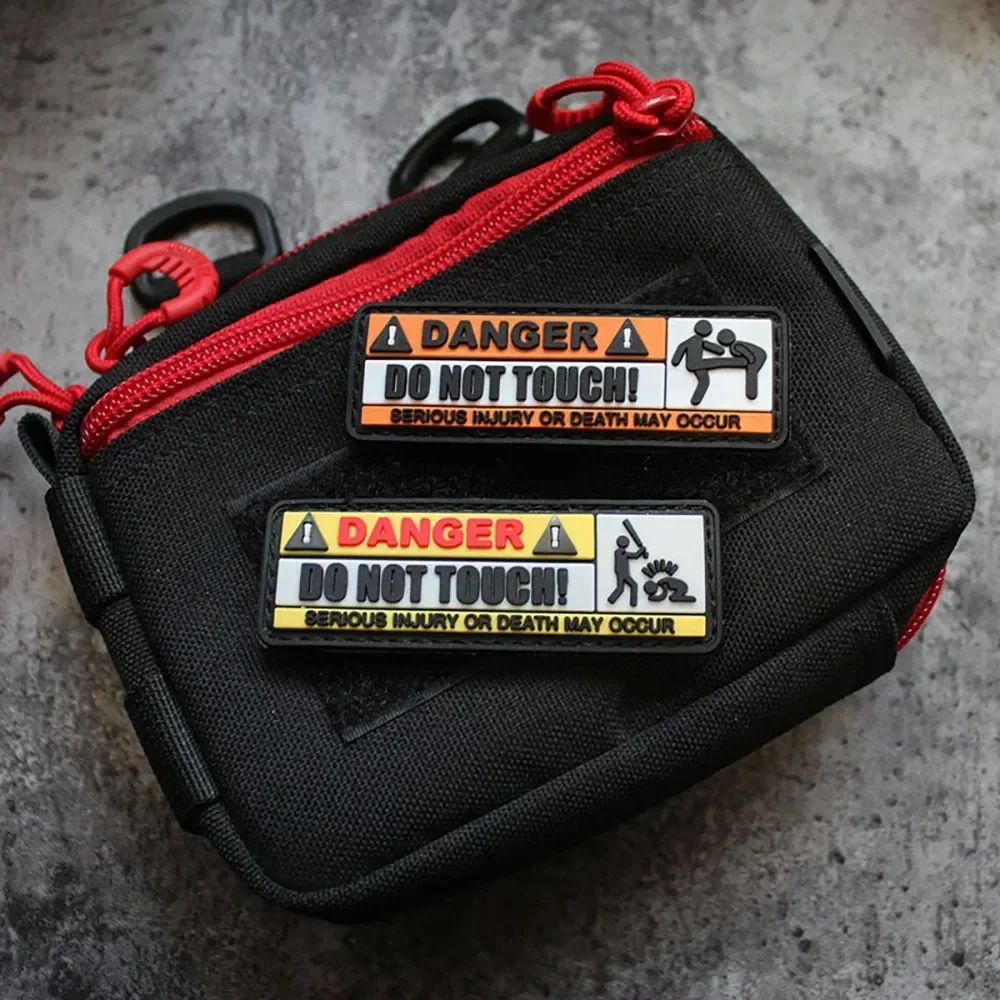 Parches Klett de PVC 3D, no toques mi bolsa, insignias de moral táctica de advertencia en mochila, pegatinas, parches militares y emblema de apliques - imagen 2