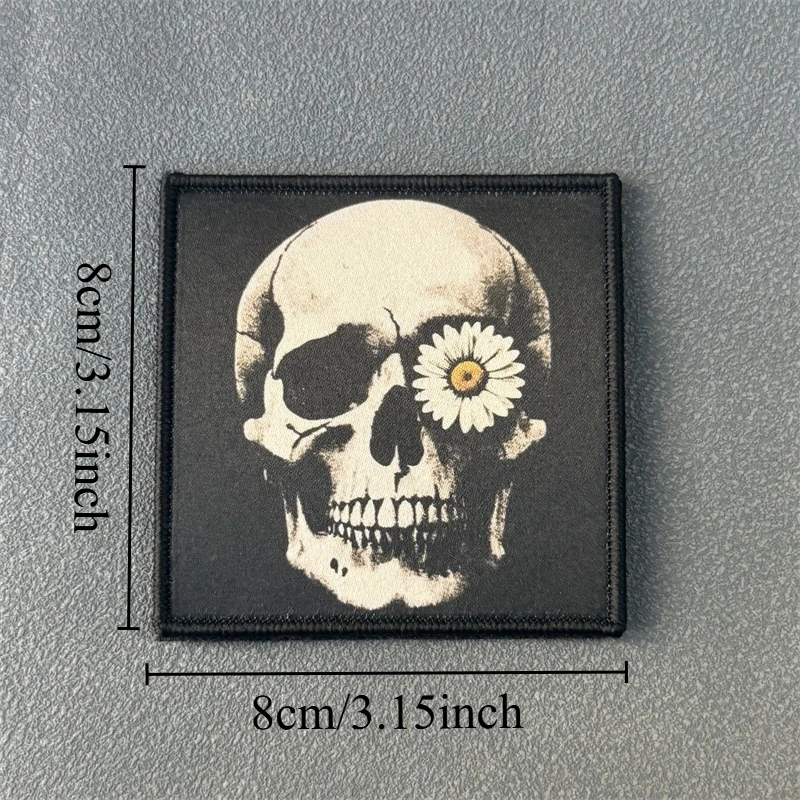 Parche táctico "cráneo", insignia de moral militar, impresión de gancho y bucle, mochila, accesorios de decoración de ropa, pegatinas, brazalete - imagen 2