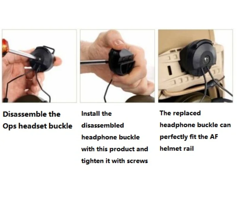 Adaptador de hebilla de auriculares COMTA I II III IV AIRFRAME AF, riel para casco, hebilla de soporte para casco de auriculares tácticos - imagen 3