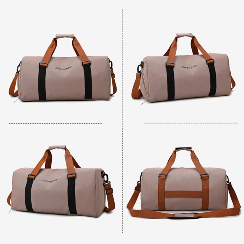 Bolsa de gimnasio para Fitness, esterilla de Yoga fija, bolsas de lona deportivas con paquete de zapatos, bolso para acampar y senderismo al aire libre, equipaje grande portátil - imagen 5