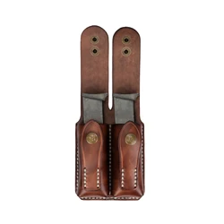 Funda de Cinturón para Pistola de Cuero para Tiro Deportivo, Color Marrón, Doble Capacidad, para 9mm/.380/40 Cal, para S/Colt 1911