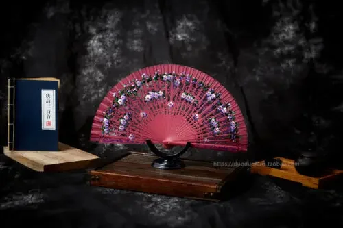 Abanicos de baile personalizados de Anita estilo madera, abanicos pintados a mano, regalo para espectáculo de escenario - imagen 5