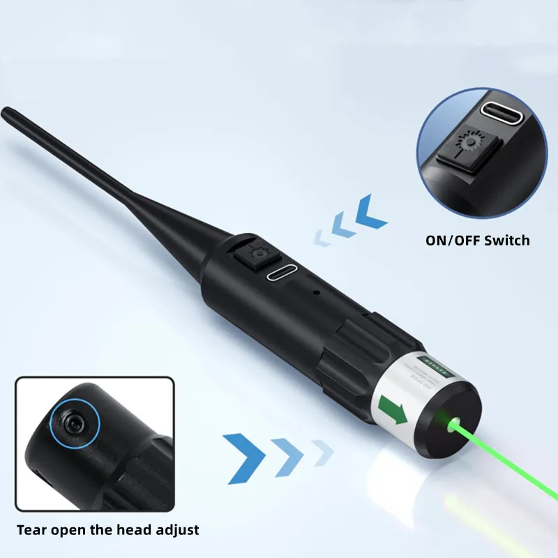 .17-.78 Kit de mira de orificio 32 adaptadores colimador recargable punto rojo verde láser Boresighter calibre.177 a.50 - imagen 4