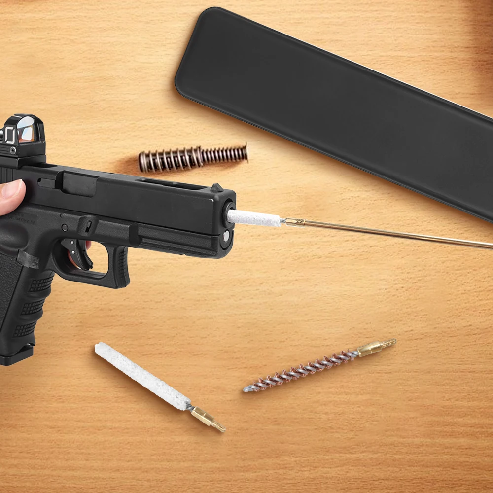 Kit de limpieza de pistola táctica, herramienta de limpieza de Rifle Glock, Kit de cepillo de limpieza de barril de pistola para pistola calibre.17cal.22cal de 5,56mm, 6 uds. - imagen 5