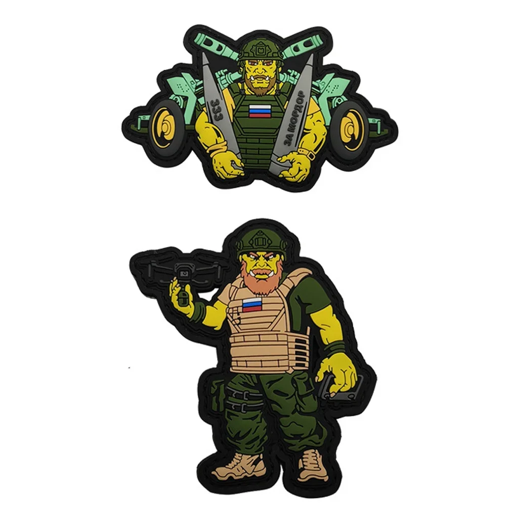 Parches de bandera rusa, goma luminosa de PVC, soldado ruso, piloto, Drones, zona, decoración de avión, insignias de hombro para ropa, mochila - imagen 2