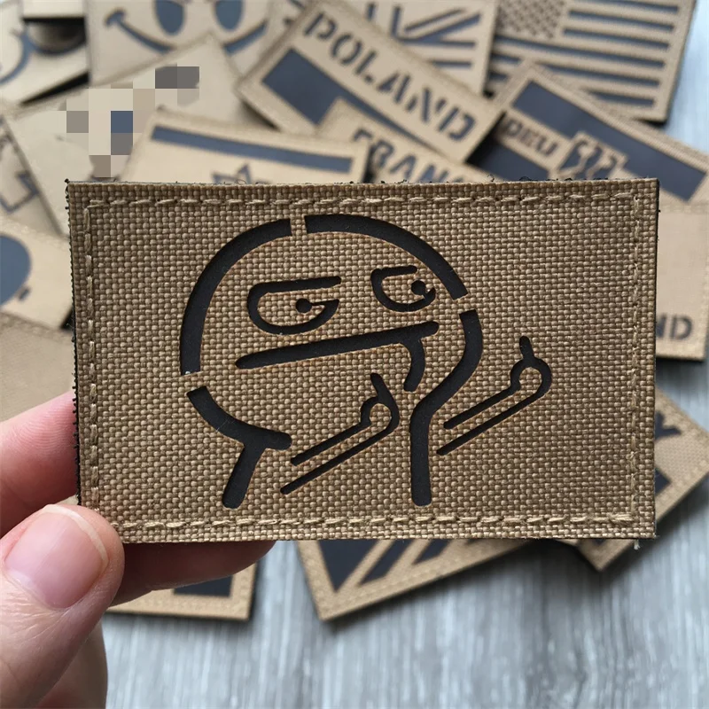 Parches divertidos 3D, parches tácticos reflectantes IR en mochila, chaleco, ropa A/B/O POS, insignias morales, corte láser, accesorios DIY