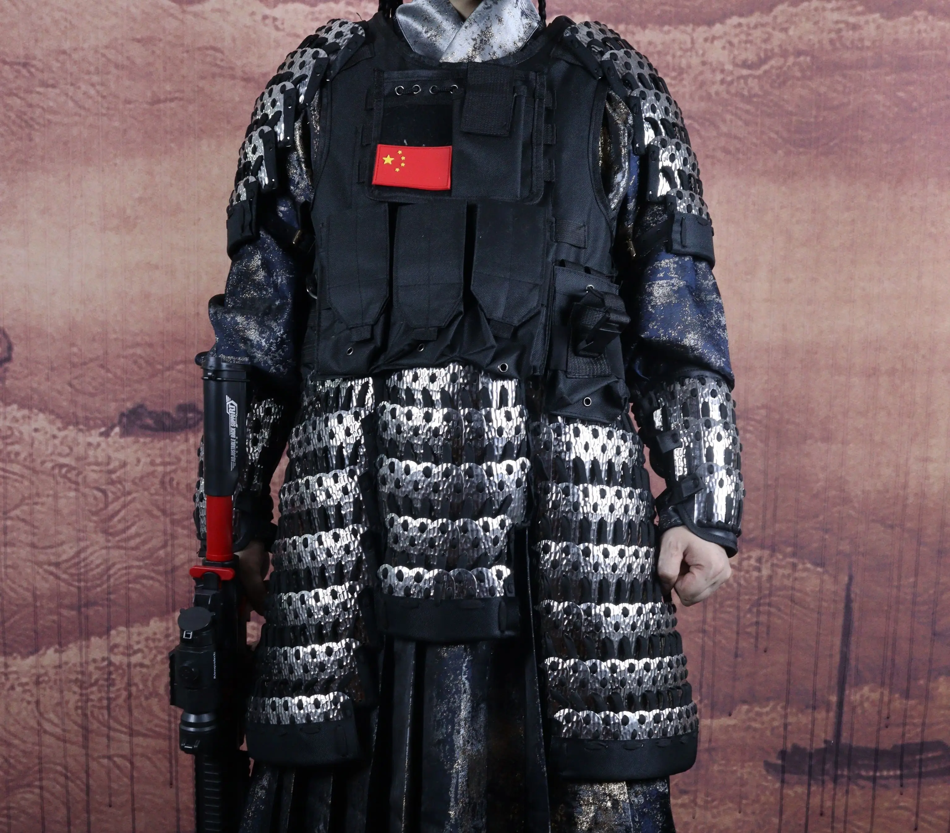 Accesorios de accesorios de cine y televisión para exteriores, armadura con patrón de martillo táctico, acero inoxidable 304, dorado, plateado, negro, tres colores - imagen 4