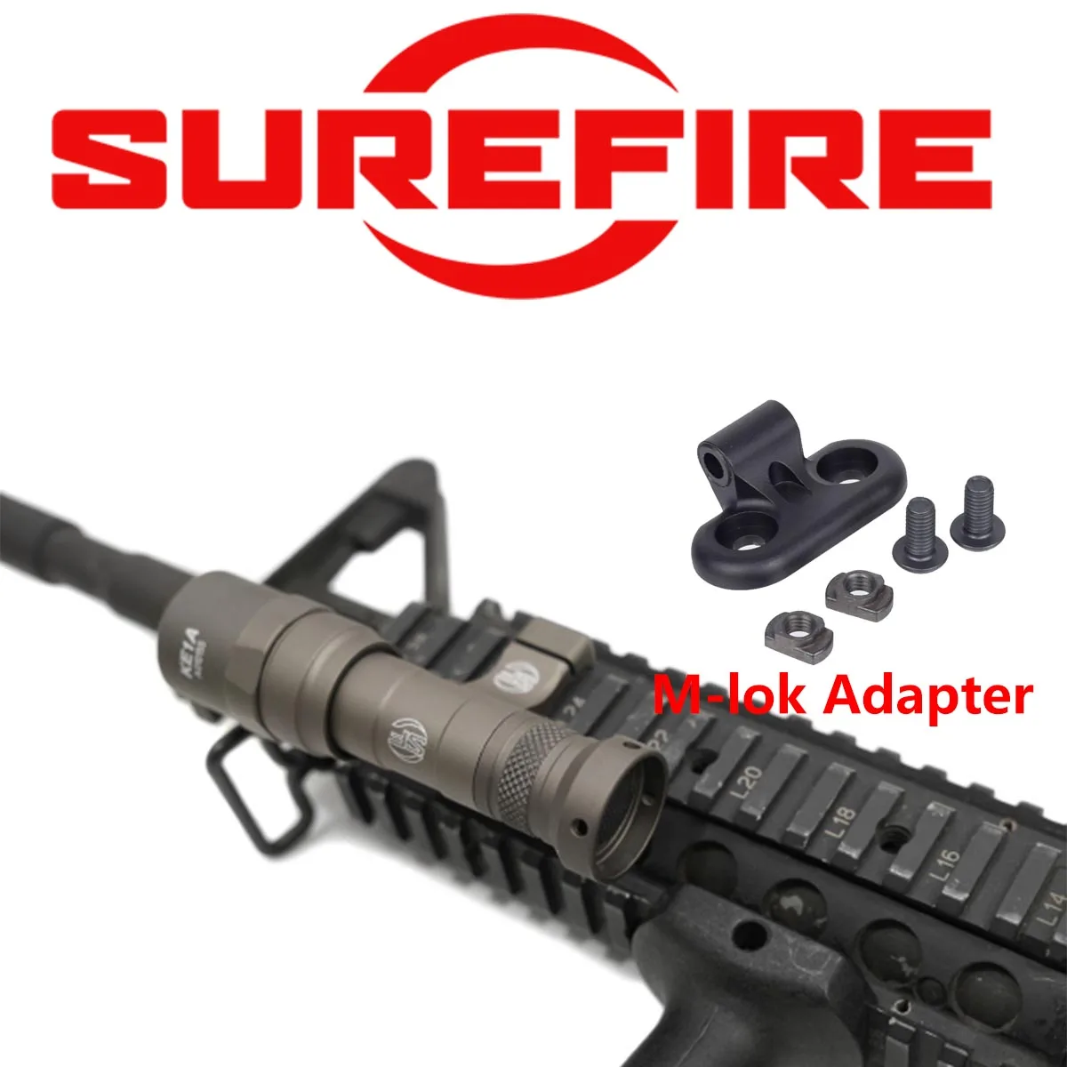 SureFire M340C M640DF M340V M640V Airsoft armas explorador linterna luz LED para montaje en riel de 20mm adaptador de riel M-lok - imagen 2
