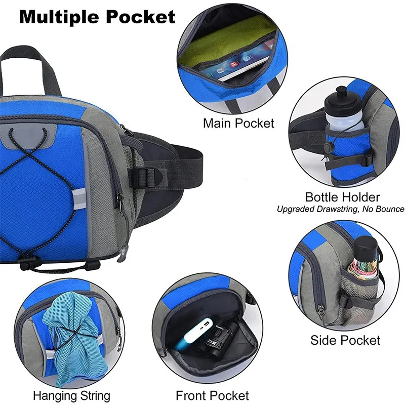 Riñonera multifuncional para botella de agua deportiva, mochila universal para correr para hombres y mujeres, riñonera para senderismo al aire libre - imagen 4