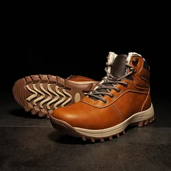 HIKEUP Botas de Invierno Hombre Trekking Impermeables Forro Polar