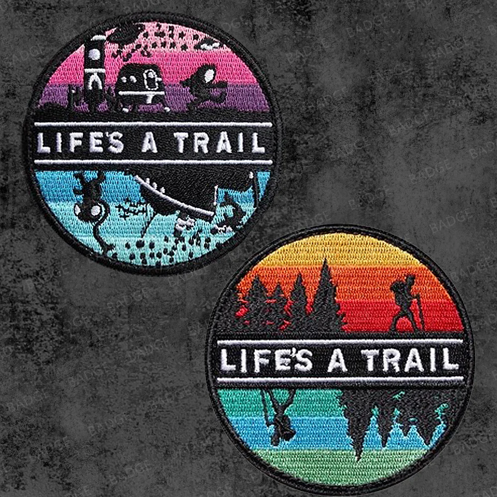 Parche bordado de viaje en coche para exteriores, insignia bordada para explorar la naturaleza, montañas, aventura, apliques de hoguera nocturna, nuevo - imagen 3