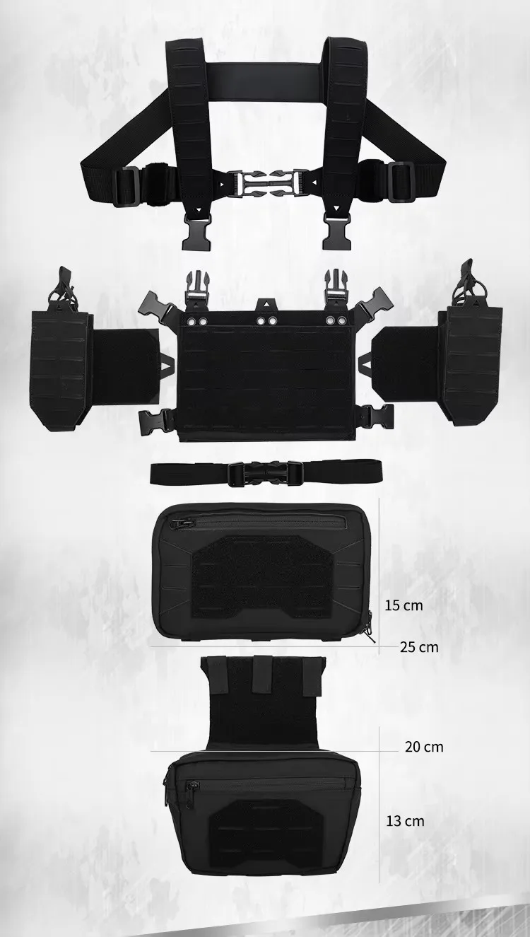 YAKEDA MC Camo Molle aparejo de pecho chasis de lucha cartel gancho bucle Airsoft revista bolsa placa táctica portador chaleco equipo - imagen 5