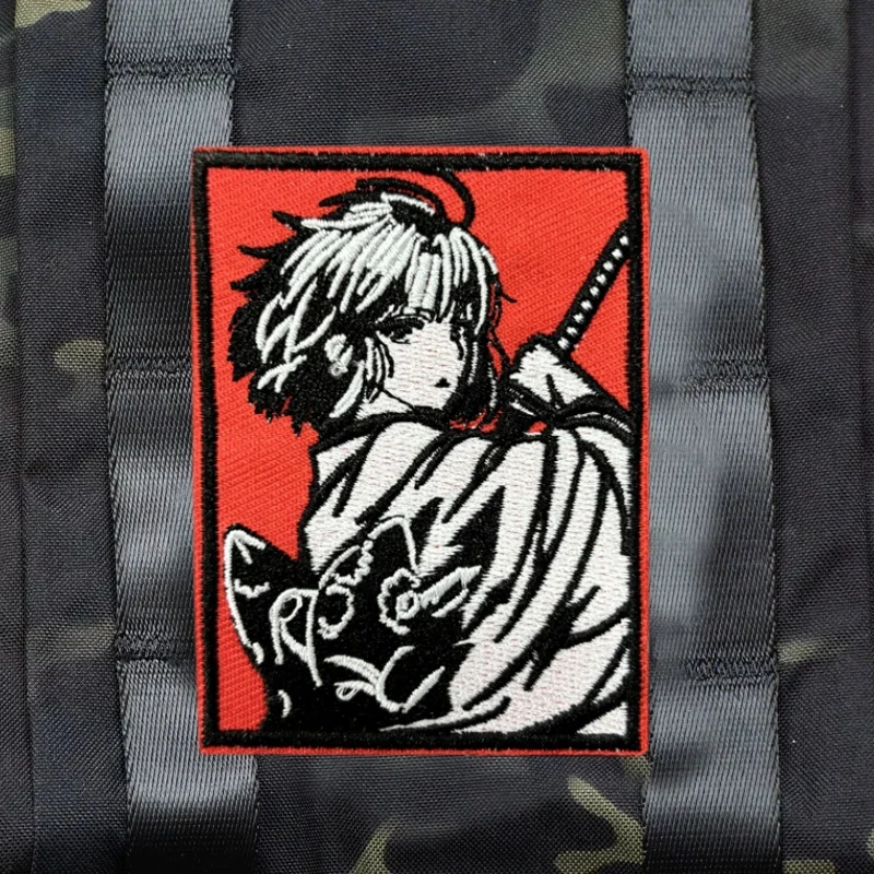 Parche bordado de Chica de Anime para ropa, insignia de moral táctica, parche militar con gancho, pegatinas para brazalete de mochila - imagen 4