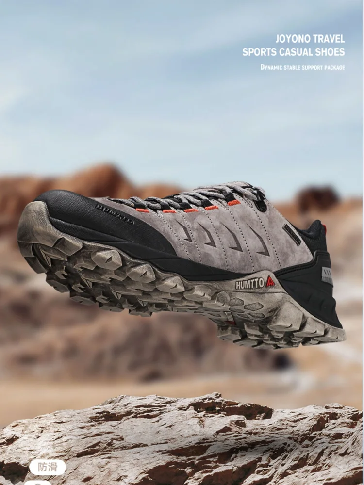 HUMTTO zapatos de senderismo de piel de vaca para hombre, zapatillas impermeables de invierno para mujer, botas de caza, zapatillas deportivas transpirables para trabajo, zapatos de trekking en el tobillo - imagen 3