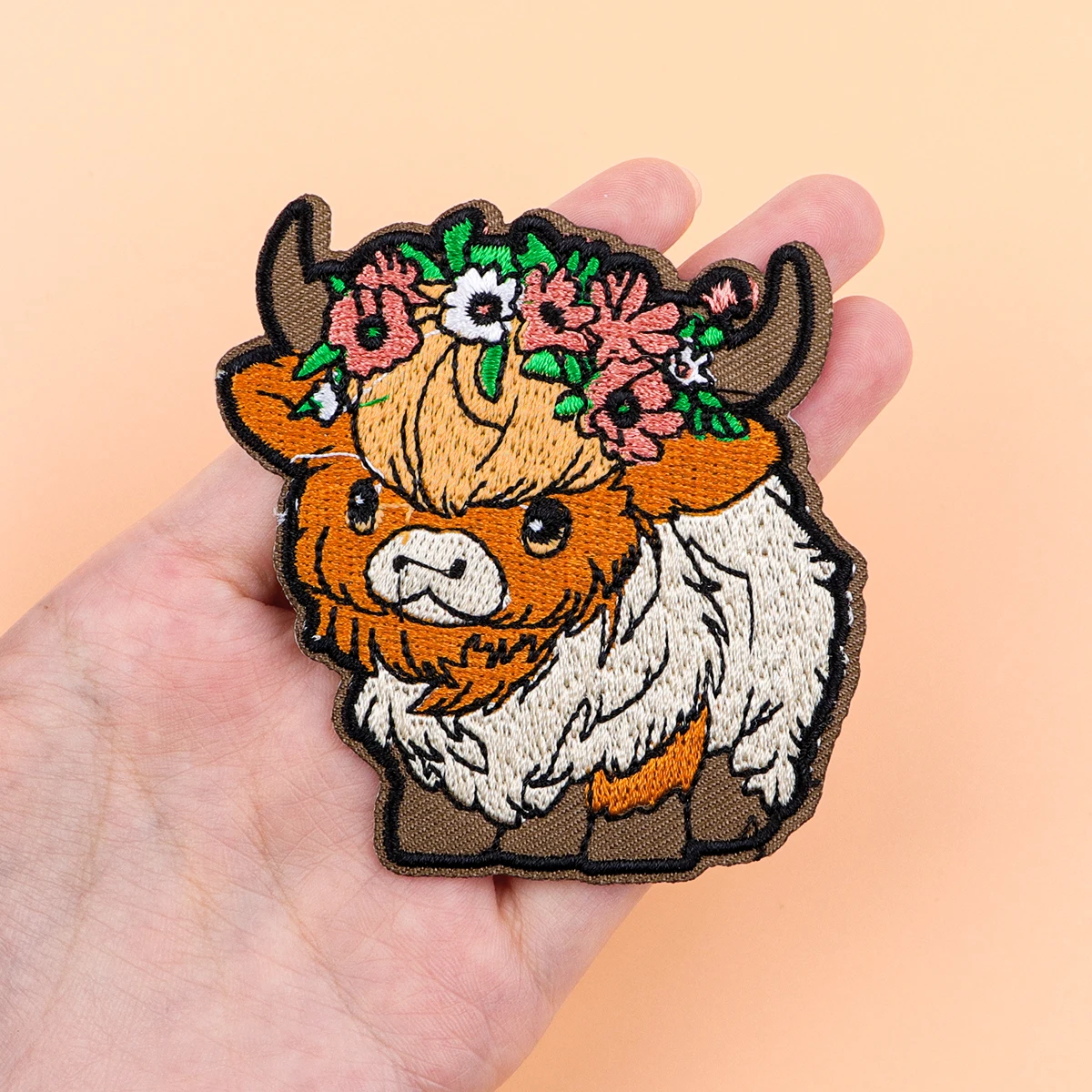 Parche termo vaca dibujos animados bordado ropa