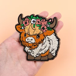 Parche termo vaca dibujos animados bordado ropa