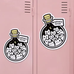 Imán para refrigerador de gato de dibujos animados, botella de Animal bonita, pegatina magnética, decoración del hogar, accesorios de cocina