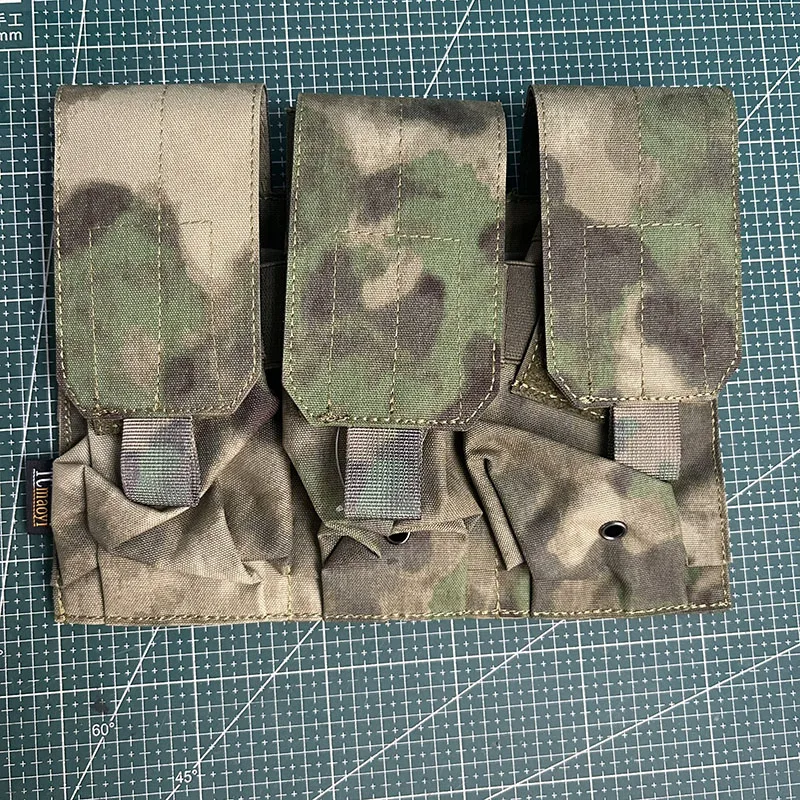 Bolsa táctica para almacenamiento de tres revistas, Universal para 5,56/7,62 MM, Molle, compatible con bolsa para revistas de extracción rápida, ATFG/MC