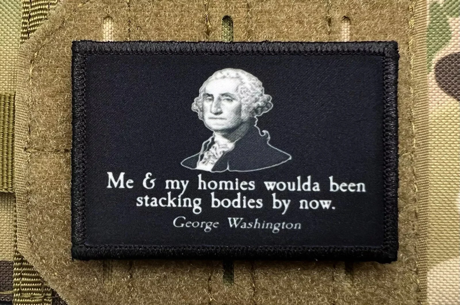 Parche con emblema de moral de cita de George Washington, insignia militar con gancho y bucle, pegatina para mochila del ejército de moralidad táctica - imagen 2