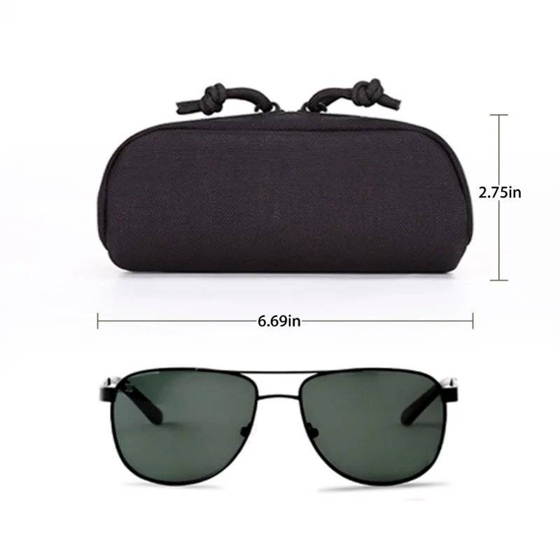 Caja de gafas de sol para caza al aire libre, estuche Molle duradero para gafas, bolsa táctica militar, caja de almacenamiento para gafas de sol, bolsa dura de nailon para gafas - imagen 4