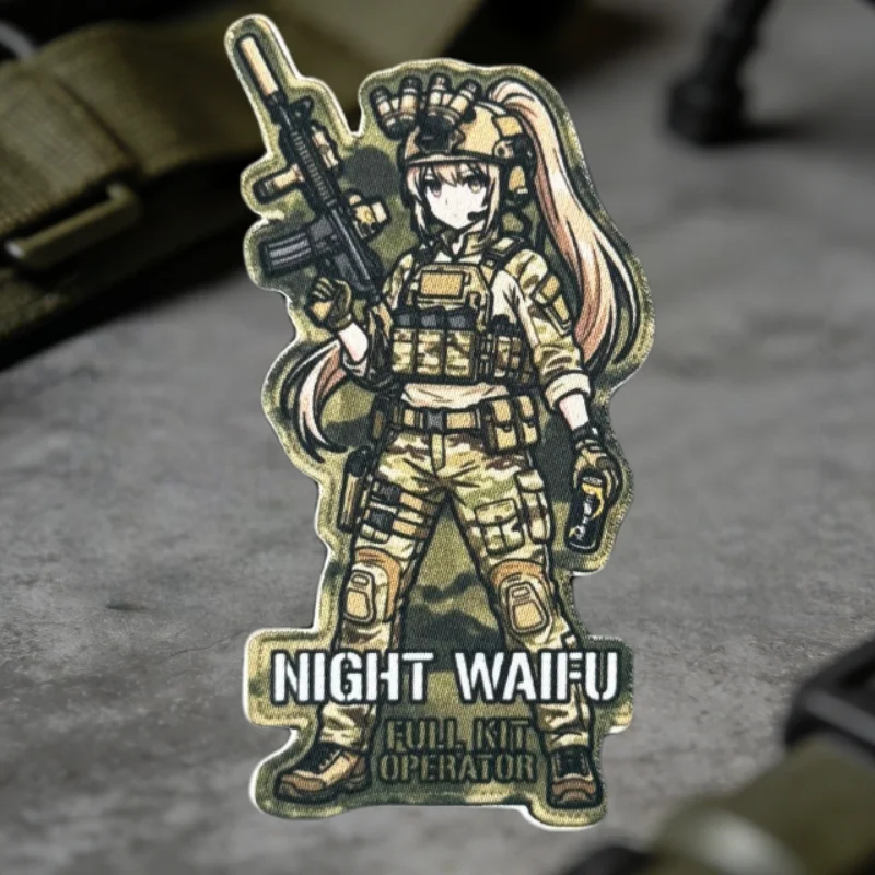 Parche táctico operadora anime con velcro para mochila y brazo - imagen 5