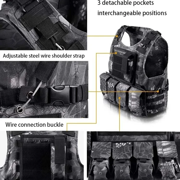 Chaleco táctico MOLLE ajustable para airsoft y seguridad - imagen 2