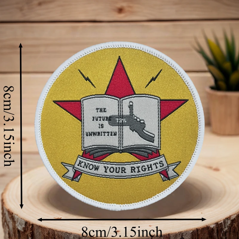 Parche de impresión Know Your Rights, insignia de moral táctica con gancho y bucle, pegatinas decorativas para mochila, parches para brazalete para ropa - imagen 3