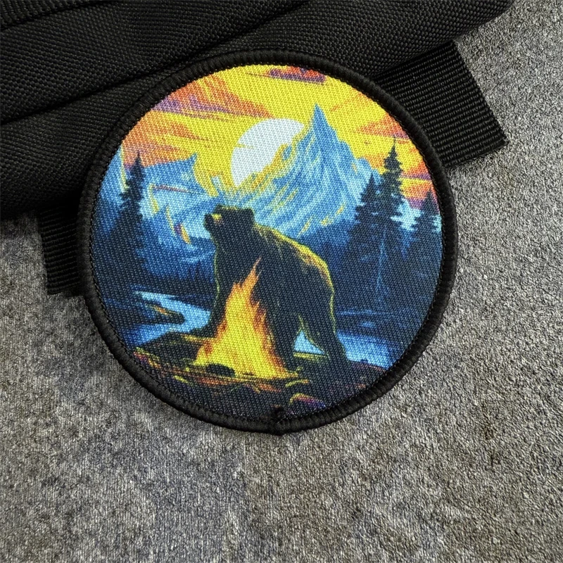 Insignia de moral de oso "Lord Taga", parche impreso, brazalete militar táctico, gancho y bucle, mochila para exteriores, accesorios para sombrero, pegatinas - imagen 2