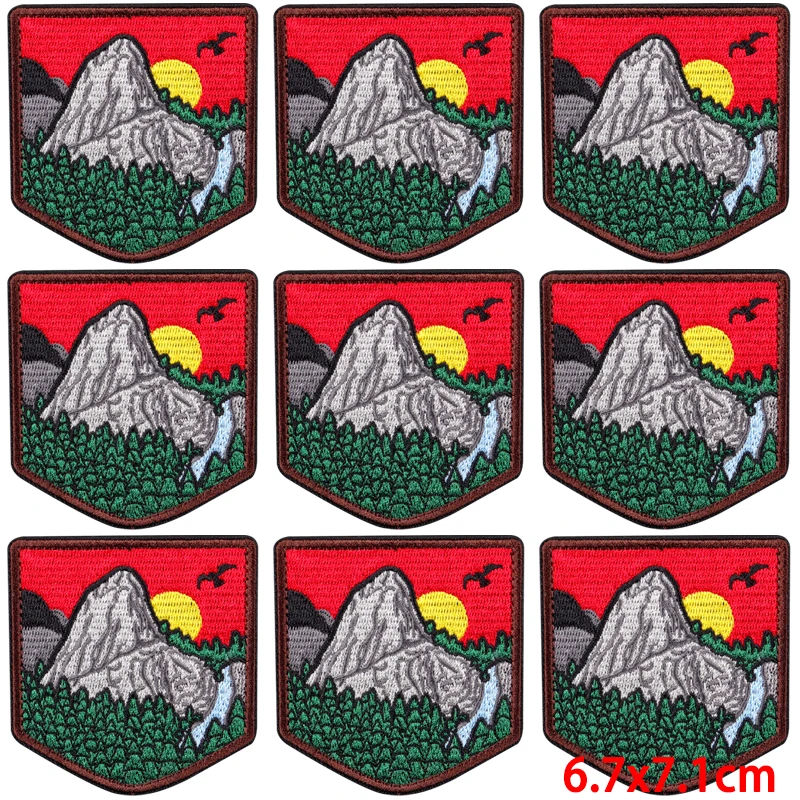 10 unids/lote parche para exteriores en el desierto parches para planchar para ropa aventura Camping parches bordados en ropa parche Fusible - imagen 2