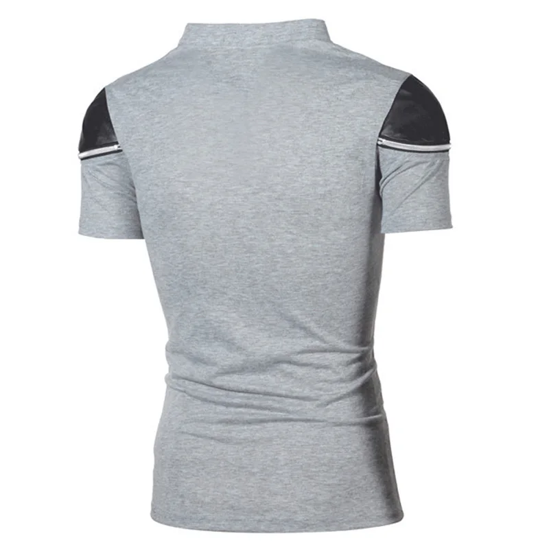 Camiseta de algodón con cuello en V para hombre, camisetas de manga corta transpirables de Color sólido, camisetas ajustadas informales de moda, ropa de calle de talla grande - imagen 5