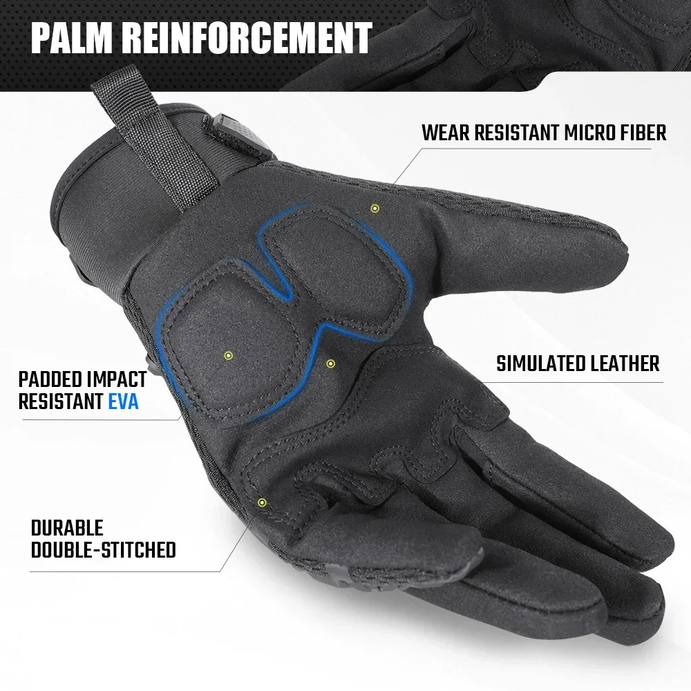 Guantes tácticos para hombre, pantalla táctil, deportes al aire libre, senderismo, ciclismo, caza, montar en bicicleta, equipo protector de goma antideslizante, negro - imagen 5