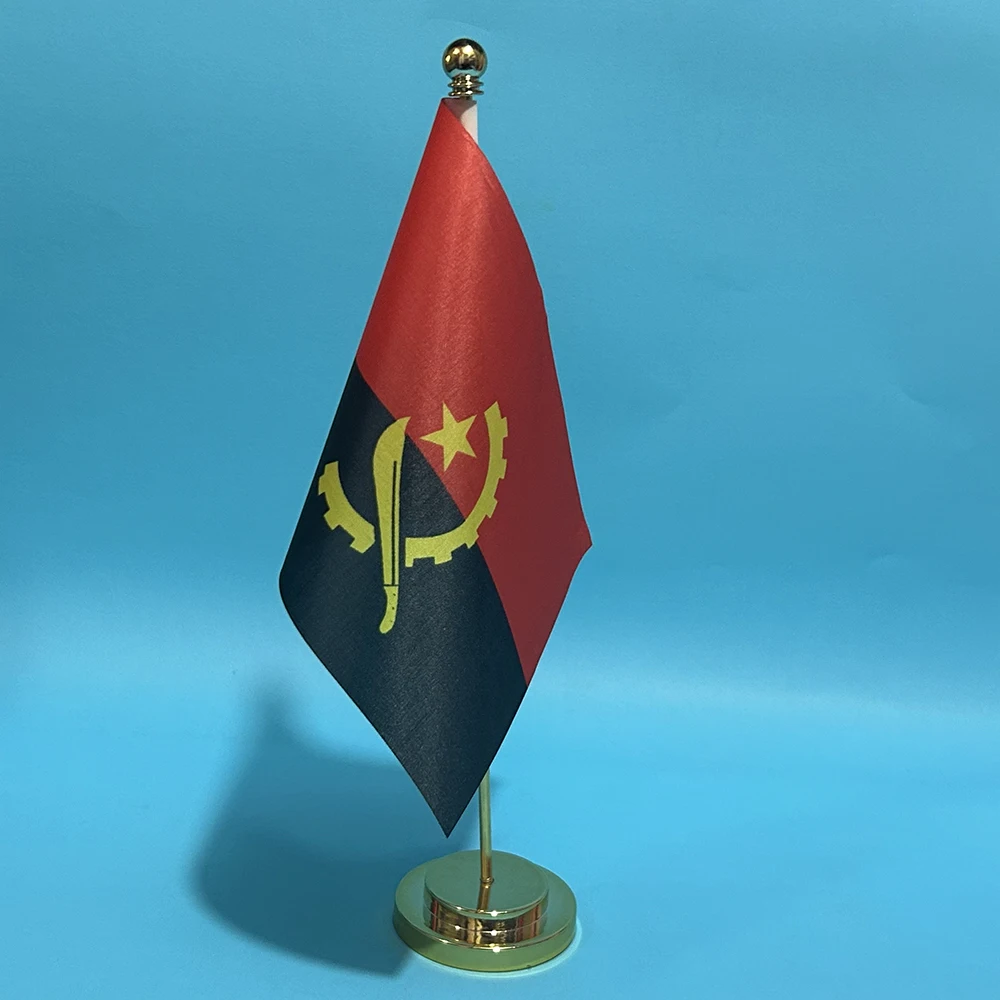 BANDERA DE SKY, bandera de escritorio de Angola, 14x21cm, poliéster, bandera nacional de Angola, adornos de escritorio, banderas para decoración de mesa - imagen 3