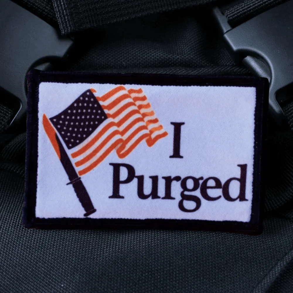 Parche táctico The Purge Movie Morale, emblema de gancho y bucle impreso, insignia militar, brazalete de combate, pegatinas para mochila - imagen 5