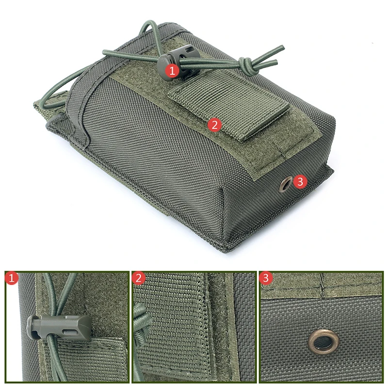 Molle Radio Walkie Talkie bolsa táctica deportes al aire libre caza interfono bolsa de almacenamiento Camping Molle militar portátil soporte - imagen 2
