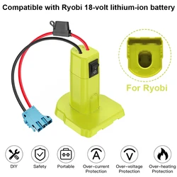 Adaptador batería Ryobi 18V para ruedas eléctricas con fusible