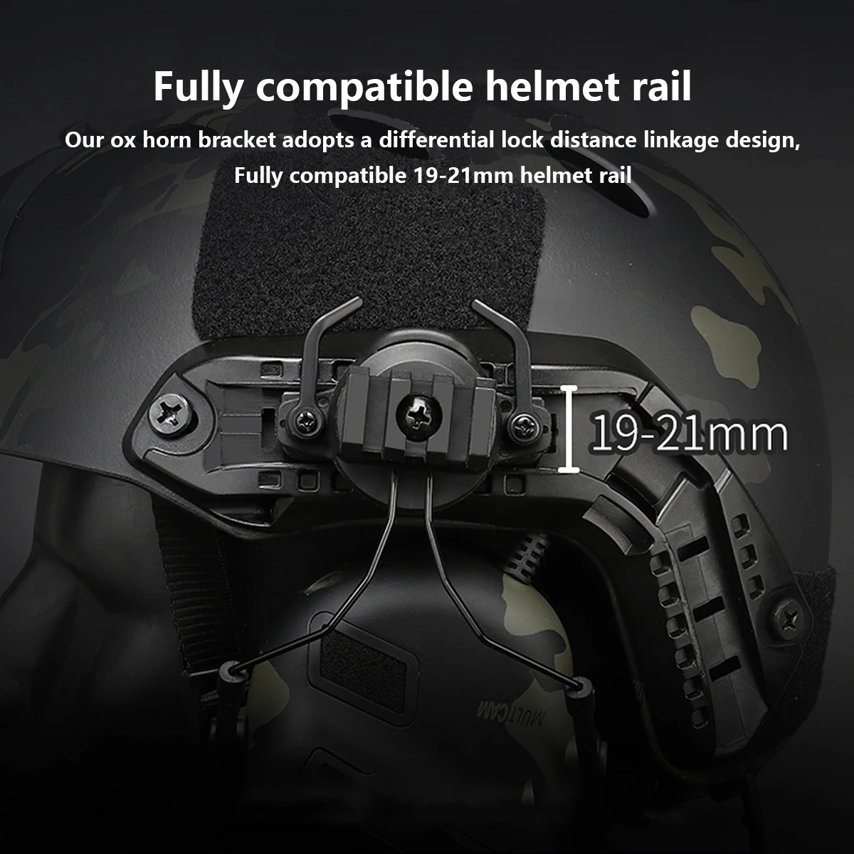 Auriculares tácticos para casco, auriculares con cancelación de ruido sin selección para cascos rápidos, adaptador de Radio PTT Baofeng, auriculares móviles - imagen 5