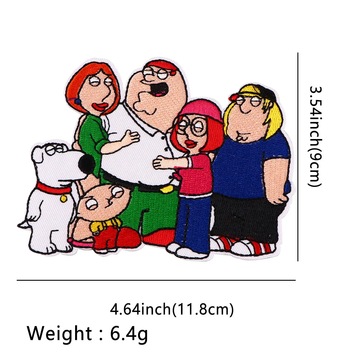 Una caricatura de los Simpson con sus alturas y pesas