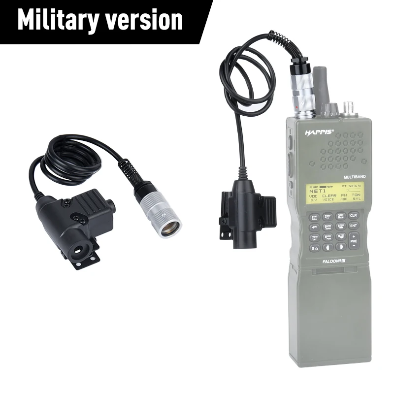 WADSN-enchufe de aviación Civil Militar, serie PTT para COMTA/MSA/EARMOR/TCA/TRI, auriculares tácticos U94, Kenwood PTT, accesorios de caza - imagen 4