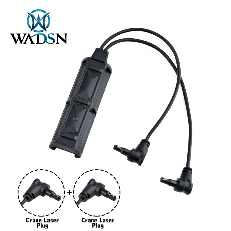Interruptor de botón de presión Dual para grúa táctica, enchufe SF, interruptores remotos de 2,5/3,5 MM, apto para PEQ DBAL OGL láser M300M600, linterna de caza - imagen 3